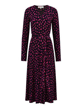 New, Diane von Furstenberg Tilly Floral Print Wrap Dress in Hibiscus XL #MD1997